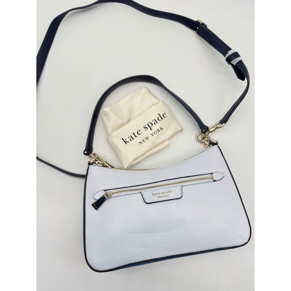 KATE SPADE NY Hudson colorblock leather shoulder crossbody bag + Dust bag BLUE - Picture 9 of 12